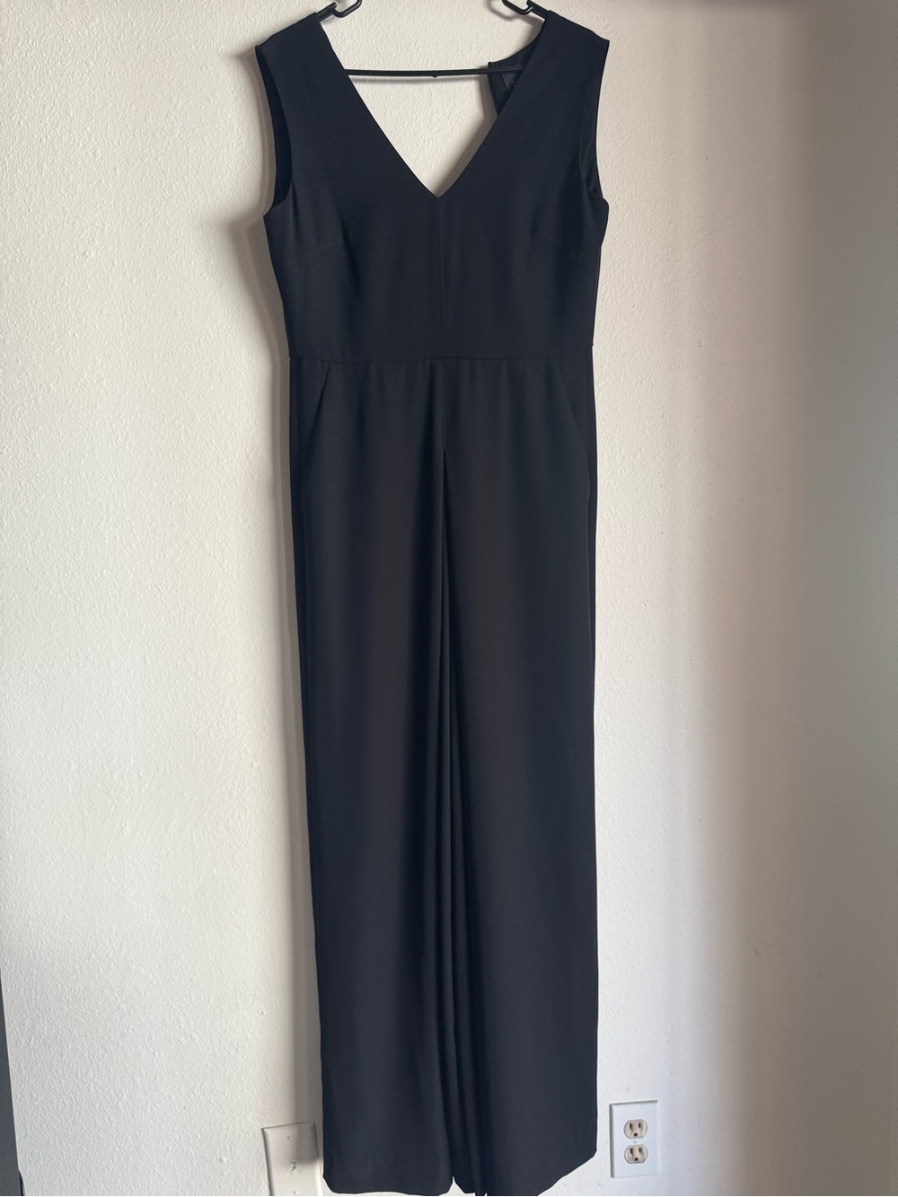 Barneys New York Black V-Neck Wide Leg Jumpsuit